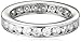 Amazon Essentials Platinum Plated Sterling Silver Round Cubic Zirconia All-Around Band Ring, (previously Amazon Collection)