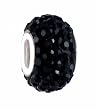 Pandora Style Charm Bead (Z412) Pave Crystal Style (14mm x 9mm) (fits Pandora, Biagi, Chamilia & Troll too) ~ Jet Black Crystal