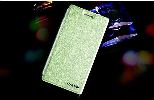 HIGER® Huawei Ascend Mate1 Leather Case, Luxury Silk Folio Pu Leather Flip Protective Bumper Case Wallet Cover Shell for Huawei Ascend Mate 1 6.1 Mt1 U06 Mt1-t00 (Green)