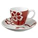 Aloha Espresso Cup and Saucer Set of 4- Red