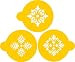 Designer Decorating Stencil Four point Rosettes, fits within a 2.75