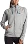 adidas Women's 3-Stripes Fleece Full-Zip Jacket, Medium Grey Heather/White, Large