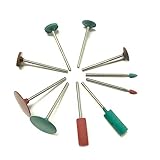 JINTONG ゴム砥石 2.35mmシャンク コーン ヘッド セラミック 研磨 マウント10個入り