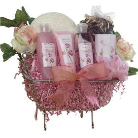 Art of Appreciation Gift Baskets Pretty In Pink Bathtub Spa, Bath and Body Set