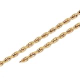 14k Gold Plate Yellow Gold 5mm Rope Chain Necklace, 18"