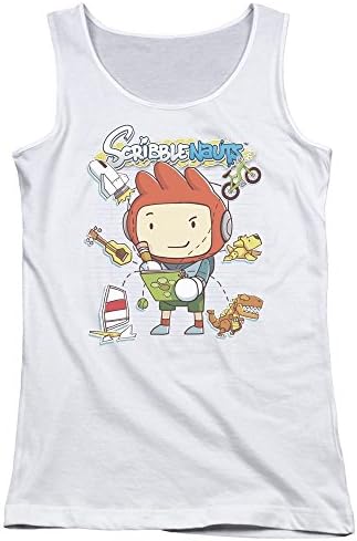 Scribblenauts Scribble Things Juniors Tank Top Shirt WHITE SM