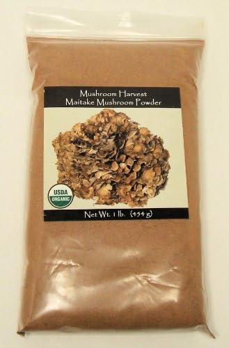 Maitake Mushroom Powder, Certified Organic, Made in USA / Hui Shu Hua / Grifola Frondosa, Bulk 1 lb (16oz)