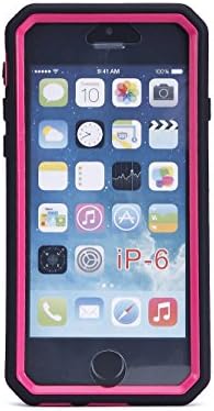 PhoneProof SHOCK ABSORPTION / HIGH IMPACT RESISTANT Full Body Hybrid Armor Protection Defender Case Cover (INBUILT SCREEN PROTECTOR) for APPLE iPhone 6 4.7 inch (Rose Red)