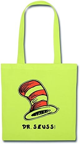 Handson Handle Dr.seuss Hat Logo Carry Shoulder Handbag 100% Cotton Lime Green