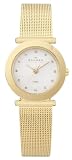 Skagen Women's 107SGGD Classic Swarovski Crystal Gold Tone Mesh White Dial Watch