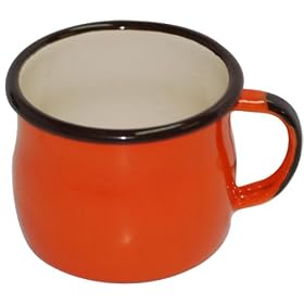 Enamel Mug,Non Toxic,Orange, 8cm,0.28L