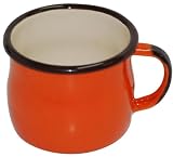 Enamel Mug,Non Toxic,Orange, 8cm,0.28L