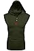 Coofandy Men's Casual Hooded Sleeveless Tank Tops,Green,X-Large