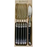 Black Laguiole Verdier Heavy Duty Set 6 Fish Knives