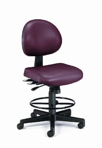Buy Cheap Vinyl 24 Hour Computer Task Chair (with Drafting Kit) - Wine Vinyl