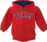 Texas Rangers Red Youth Fleece Full-Zip Hooded Sweatshirt