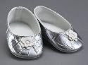 SBA005 ~ Silver Shoes for 18 Inch Dolls Like American Girl