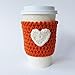 Pumpkin Spice Latte Cozy, Crochet Coffee Sleeve, Heart Coffee Cozy, Latte Cozy, Pumpkin Cup Cozy