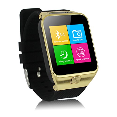 CNPGD All-in-1 Watch Cell Phone & Smart Watch Sync to Android IOS Smart Phone (Gold Plus)