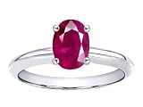 1.00 cts Genuine Ruby Solitaire Engagement Ring - 14kt White or Yellow Gold