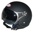 Jethelm Motorradhelm mit get�nten Visier matt-schwarz DP-501 Pilotenhelmdesign + Sturmhaube