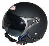 Zoom Produkt-Bild: Jethelm mit Visier matt-schwarz DP-501 Pilotenhelmdesign + Sturmhaube