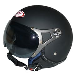 Jethelm mit Visier matt-schwarz DP-501 Pilotenhelmdesign + Sturmhaube