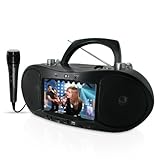 IMAGE OF Magnasonic MAG-MDVD500 Portable CD/CD+G/DVD Player Karaoke Boombox with Dynamic Karaoke Microphone, 7