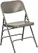 4 Pack - HERCULES Series Premium Curved Triple Braced & Quad Hinged Grey Metal Folding Chair