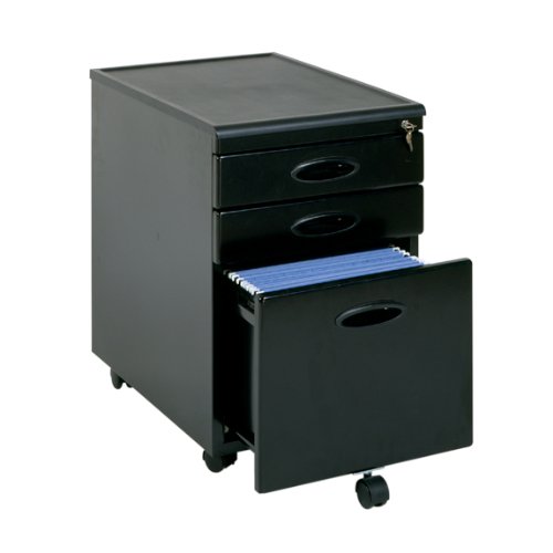 Locking Metal File Cabinet - Black
