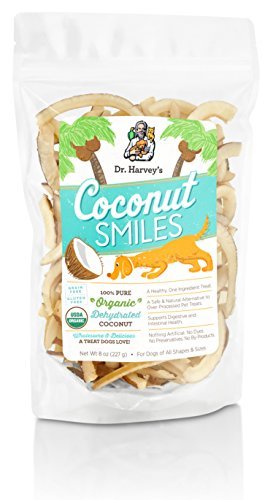Coconut Smiles Organic Dehydrated Coconut Treat for Dogs, 8-Ounce