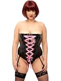 Patent Ribbon Laced Corset-diva: Plus Size 2x