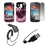 Samsung Rogue U960 Premium Purple Hearts and Flowers Design Snap On Cover Hard Case Cell Phone Protector + Crystal Clear LCD Screen Protector + Rapid Car Charger + USB Data Charge Sync Cable for Samsung Rogue U960 Photo Samsung Rogue U960 Premium Purple Hearts and Flowers Design Snap On Cover Hard Case Cell Phone Protector + Crystal Clear LCD Screen Protector + Rapid Car Charger + USB Data Charge Sync Cable for Samsung Rogue U960