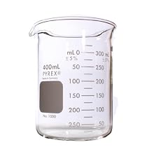 Corning Pyrex Low Form Graduated Griffin Beaker with Double Capacity Scale