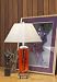 Orange Cache Art Glass Lamp With White Shade