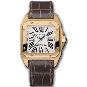 Cartier Santos 100 18kt Rose Gold Ladies Watch W20108Y1