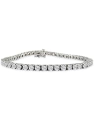 8 INCH, 3.42ct Diamond Tennis Bracelet in 14k White Gold