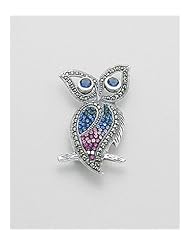Owl Brooches In 92.5 Sterling Silver