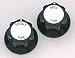 2 Treble/Bass Tone Knob Black w/Silver for Rickenbacker