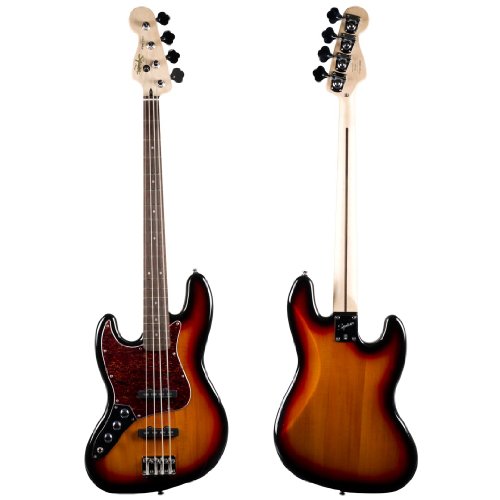 Squier by Fender Vintage Modified Jazz Bass Left Handed, 3 Tone Sunburst