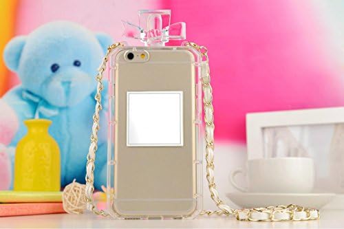 Phone Case for Iphone and Samsung Smart Phones. Perfume Bottle Shaped with Chain Handbag Telephone Case Lovely Bowknot Style Color White (Samsung Galaxy S5)