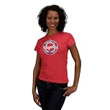 MLB Women's Los Angeles Angels Retroized Short Sleeve Crew Neck Tee (Athletic Red Pepper Heather, Large)