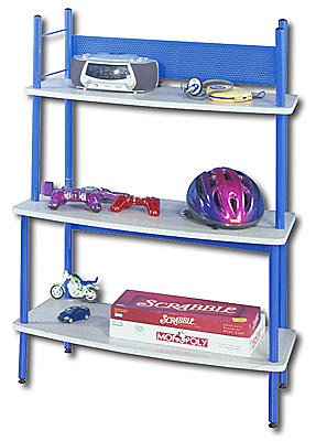 Kitchen: 3 Tier Studio Bookcase  Blue/Spatter Grey 