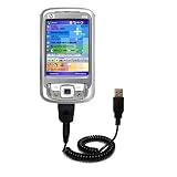 Coiled Power Hot Sync and Charge USB Data Cable w/ Tip Exchange for the HP iPaq rw6800 Series - Gomadic Brand