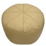 from FOOTSTOOL Faux Leather Cream with Brown Morrocan Bean Bag Footstool Pouffe