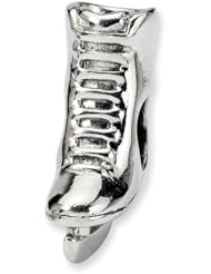 Sterling Silver Reflection Beads Collection Ice Skate Bead Charm 4mm Hole (fits 3mm European Style Charm Bracelets)