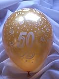 10 Zahlenballons 50, Goldhochzeit
