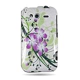 WIRELESS CENTRAL Brand Hard Snap-on Shield WHITE With GREEN LILY Design Fac ....