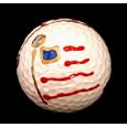 GOLF BALL - HAND PAINTED - DESIGN: AMERICA'S FLAG