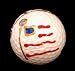 GOLF BALL - HAND PAINTED - DESIGN: AMERICA'S FLAG